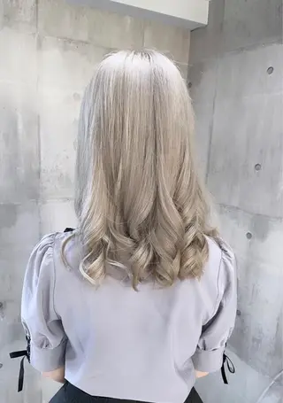 ロング カラー パーマ ヘアアレンジ メンズ キッズ ネイル マツエク・マツパ アイブロウ ハイトーン/ピンク 💗モモ໒꒱のヘアスタイル