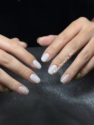 ネイル Kaka_ パラジェル、長さだしのネイルデザイン