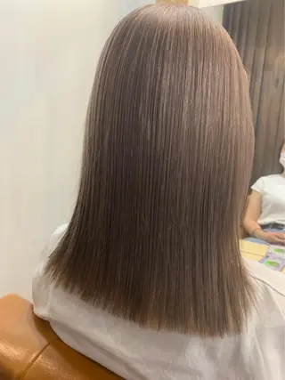 ミディアム カラー ブリーチ毛対応酸性 ストレート🌈サキのヘアスタイル