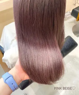 カラー mizuki/ピンク ベージュ.レイヤーのヘアスタイル