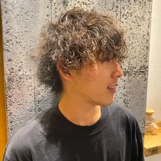 セミロング カラー パーマ ヘアアレンジ メンズ 🍀髪質改善 ケアカラーrootsのヘアスタイル