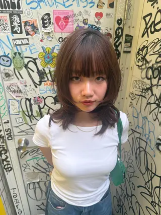 セミロング ARMONY 神宮前所属・コテ巻き風パーマ 🦋そま🦋のヘアスタイル