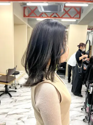 ミディアム カラー ヘアアレンジ 髪質改善/縮毛矯正 鈴木裕介のヘアスタイル