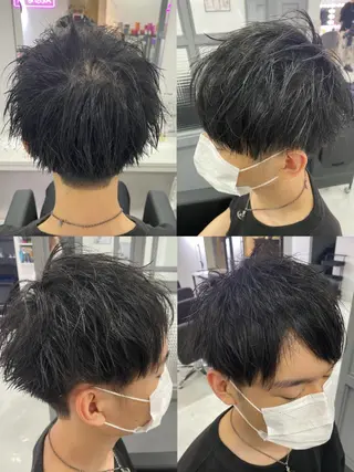 ショート カラー パーマ ヘアアレンジ メンズ 🔥メンズパーマ特 化🔥渡辺一翔🔥のヘアスタイル