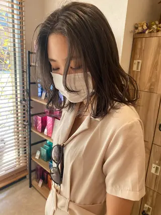 セミロング カラー ヘアアレンジ パーマ指名No1 /namiのヘアスタイル