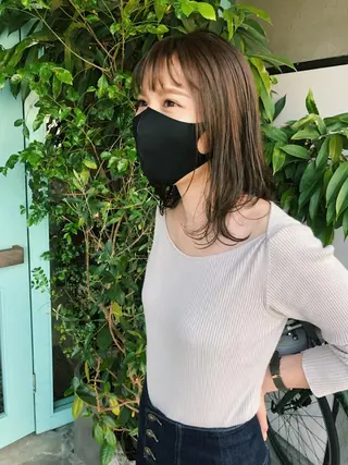 ミディアム カラー パーマ/レイヤー 岩山丈一郎のヘアスタイル