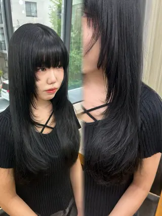 ロング ブリーチなしWカラー /レイヤー/セイナのヘアスタイル