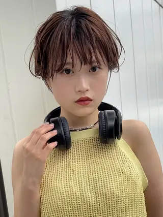 ショート パーマ 🎀大川 錬🎀 ブリーチなしWカラーのヘアスタイル