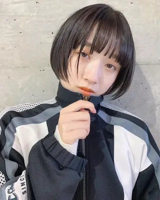 ショート カラー ボブパーマコテ巻き風 パーマNo1深江秀平のヘアスタイル