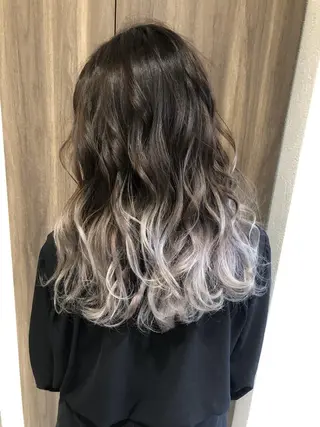 カラー パーマ セミロング amie 錦糸町のヘアスタイル