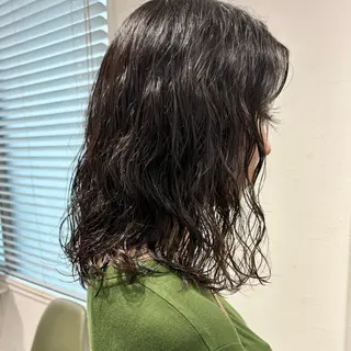 ミディアム パーマ 髪質改善ストレート /暖色カラー🎀🪞のヘアスタイル
