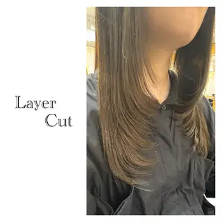 ロング レイヤーカット・ 縮毛矯正 星野のヘアスタイル