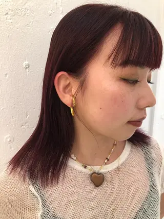 カラー ブリーチカラー🎀 韓国風/寺門美優のヘアスタイル