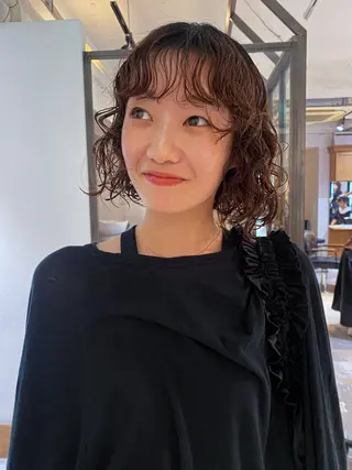 ミディアム パーマ FERIA 緑地公園 ⭐️伏田愛奈⭐️のヘアスタイル