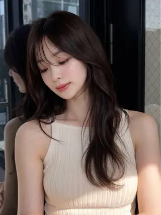 セミロング 映える顔まわり/前髪 特化 💗 ユキマのヘアスタイル