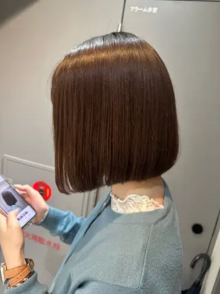 ショート パーマ 縮毛矯正+モテカラー 🎀✨MIHOのヘアスタイル