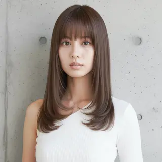 セミロング メンズパーマ/レイヤ ーカット岡田遥希のヘアスタイル