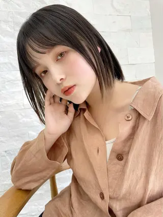 ミディアム 結べるレイヤーボブ くびれLady表参道のヘアスタイル