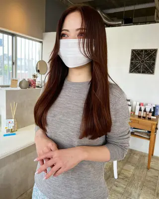 セミロング カラー テトネ タカシのヘアスタイル