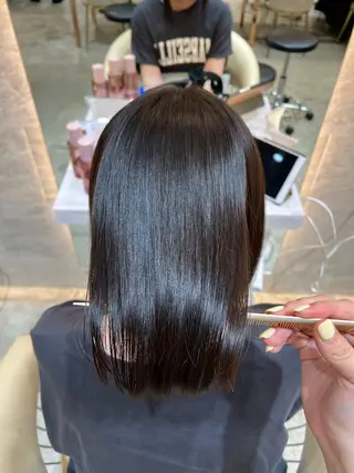 ショート カラー ボブ/巻ける縮毛矯正 /韓国レイヤーはなのヘアスタイル