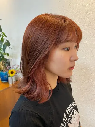 ミディアム カラー ✨髪質改善／艶カラー harunaのヘアスタイル