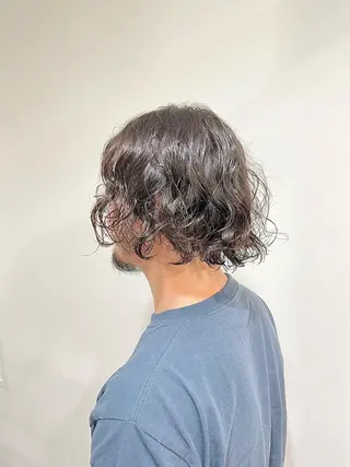 ミディアム パーマ メンズ 竹内 康浩のヘアスタイル