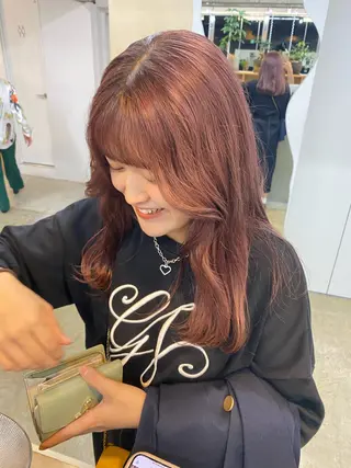 セミロング カラー シミズ アスカのヘアスタイル