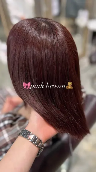 ミディアム カラー フェザーパーマ🌙 毛流れ yuzukiのヘアスタイル