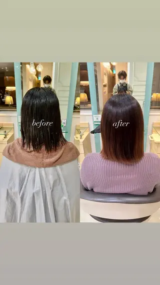 セミロング 透明感カラー／ 艶髪／たなべだい🦖のヘアスタイル