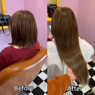 ロング シール+ちび編み込み エクステ梅田🐨のヘアスタイル