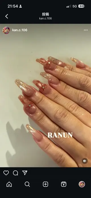 ネイル remplir所属・RANUN さおりのネイルデザイン