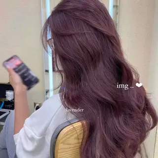 セミロング カラー モテ艶韓国ヘア 🤍りんのヘアスタイル