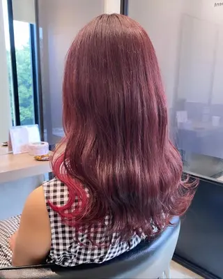 セミロング カラー 💗ガーリーヘア🎀 saki💗のヘアスタイル