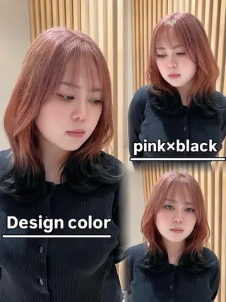 ミディアム カラー レイヤー/韓国 ハイトーン興津史弥のヘアスタイル