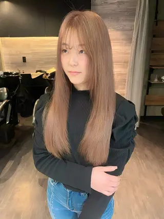 ロング レイヤーカット/韓国 /艶髪/ダブルカラーのヘアスタイル