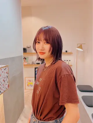 ミディアム カラー このか/似合わせ/ 透明感/ダブルカラーのヘアスタイル