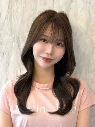 ロング カラー パーマ ヘアアレンジ メンズ キッズ 新宿/小顔レイヤー/ 顔まわり/西慶太朗のヘアスタイル