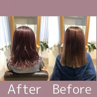 ミディアム カラー なつき/艶ピンク/ girly hairのヘアスタイル