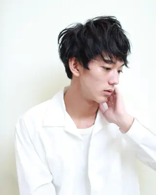 ショート カラー パーマ ヘアアレンジ メンズ 【ツヤ髪美容師】 ツダケイスケのヘアスタイル