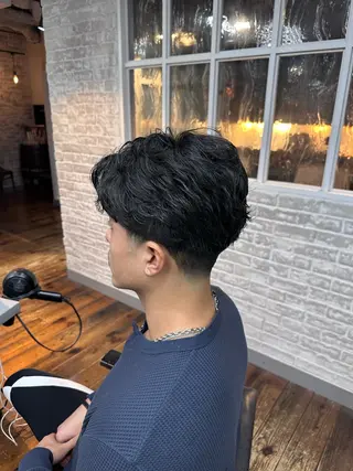 ショート パーマ メンズ 💙メンズカット😎 🌟みく🤍ྀིのヘアスタイル