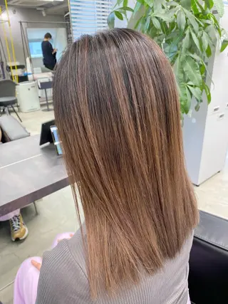 セミロング カラー ✨大人韓国レイヤー ✨吉原 潤✨のヘアスタイル