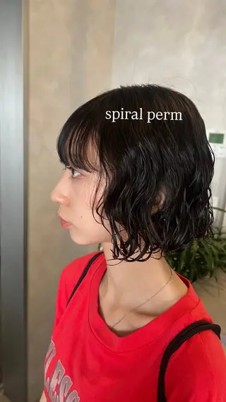 ショート パーマ 梅田/似合わせボブ /顔周り/RINKAのヘアスタイル