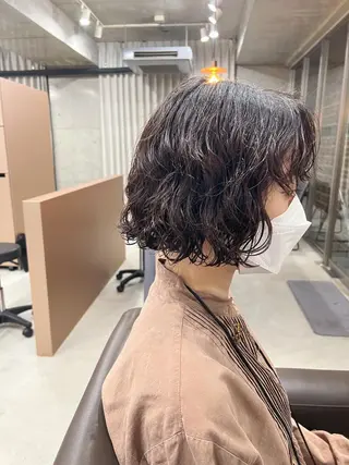 ショート パーマ ボブパーマコテ巻き風 パーマNo1深江秀平のヘアスタイル