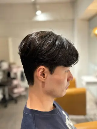 ショート パーマ メンズ 韓国メンズヘア/ ダウンパーマ/歩夢のヘアスタイル