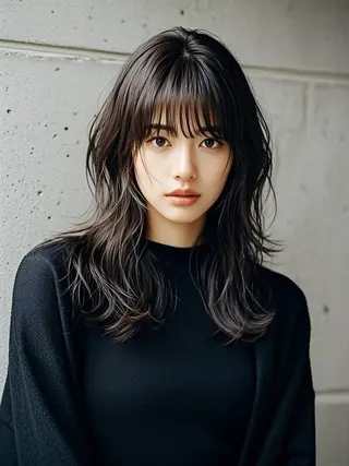 セミロング ウルフカット 811 大阪梅田 ウルフのヘアスタイル