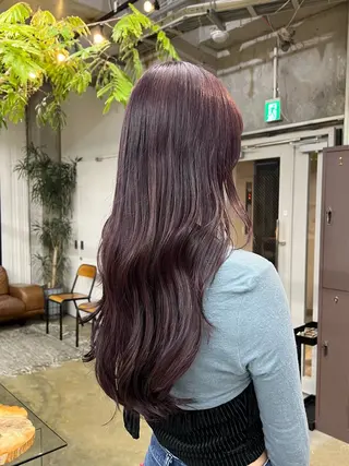 ロング カラー era所属・azumi/ボブ/暖 色/オリーブ/縮毛のヘアスタイル