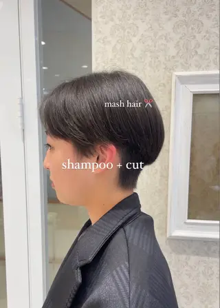 ショート ブリーチなしカラー/ 暖色カラー/艶カラーのヘアスタイル