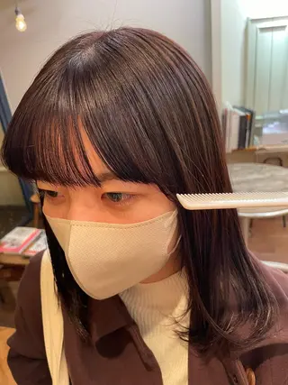 ミディアム カラー ヘアアレンジ 抜け感perm🌐 ｜kazaneのヘアスタイル