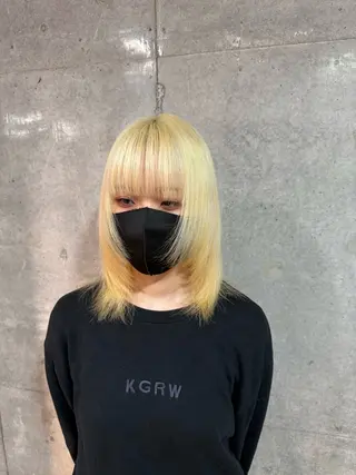 セミロング カラー 複雑履歴修正/ ハイトーン職人/拓真のヘアスタイル