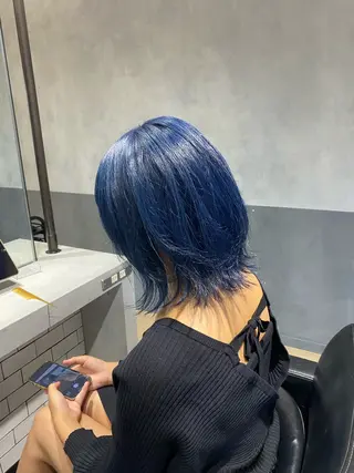 ミディアム ハイトーンエフェクト ブリーチいち丸のヘアスタイル